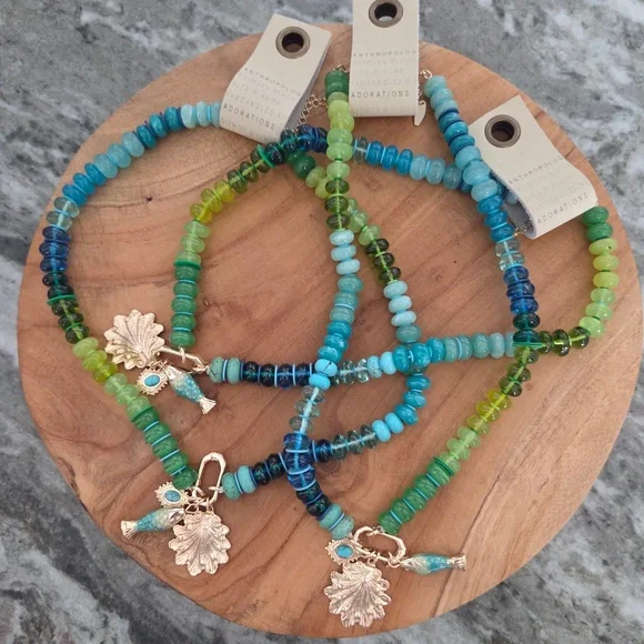 NWT Anthropologie Beaded Charm Cluster Necklace | Org 58 - Picture 4 of 5